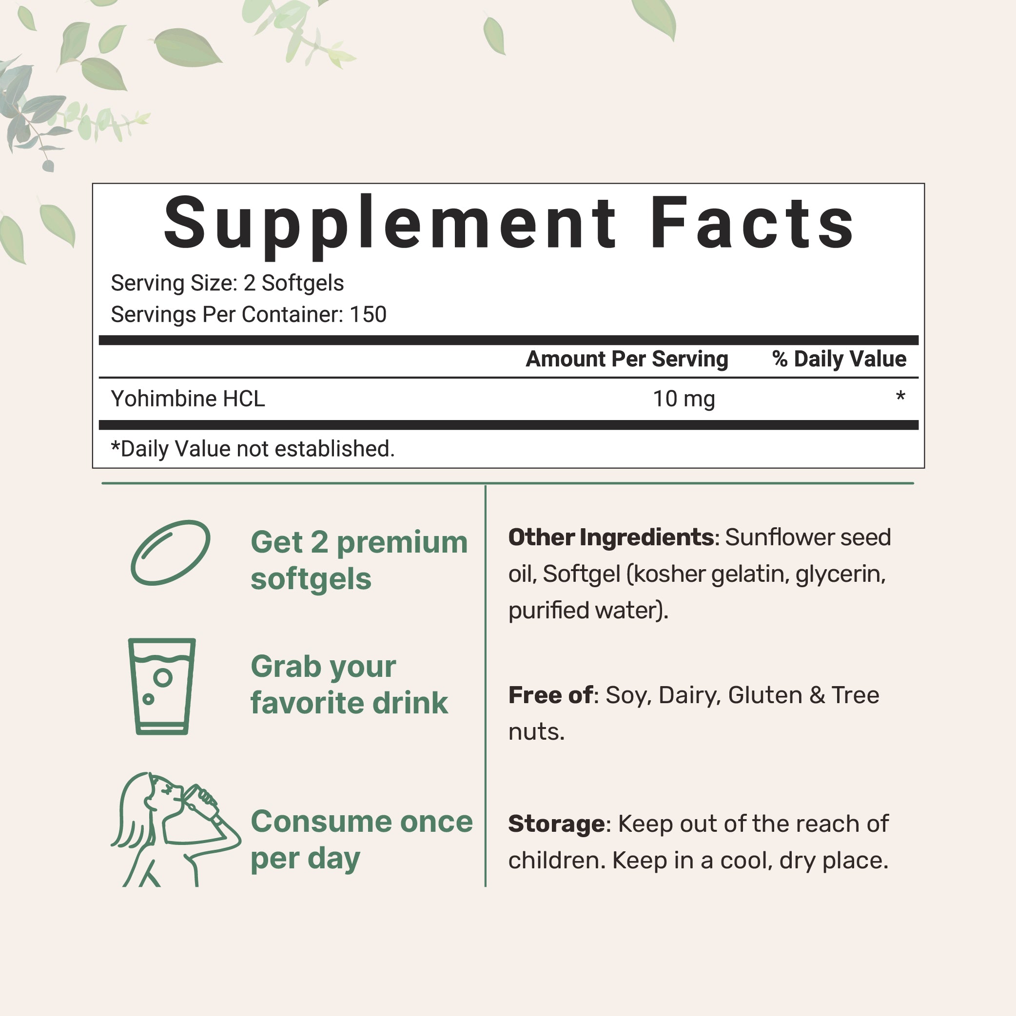Micro Ingredients Yohimbine Softgels, 300 counts
