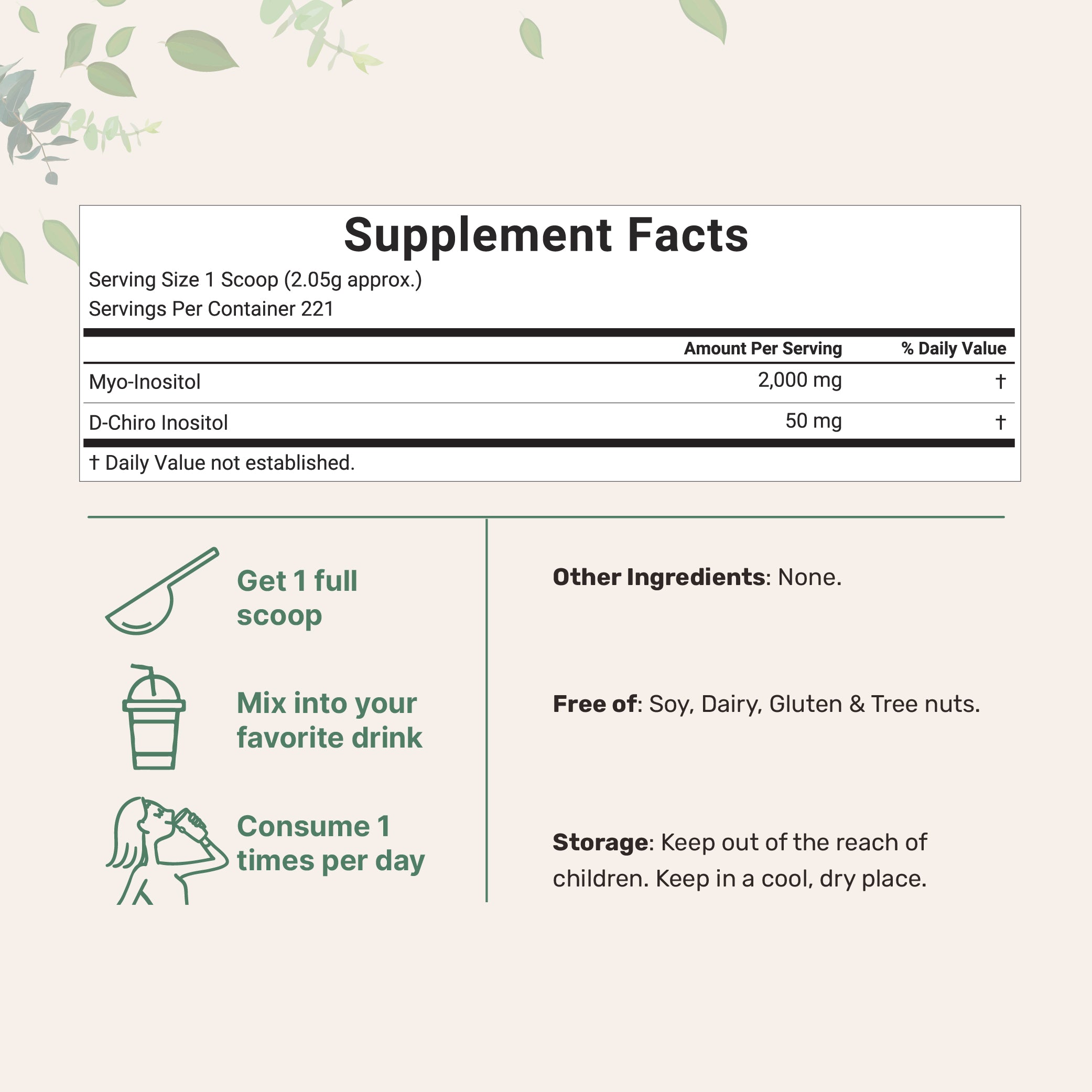 Micro Ingredients Myo & D-Chiro Inositol Powder, Hormonal Balance & Ovarian Support
