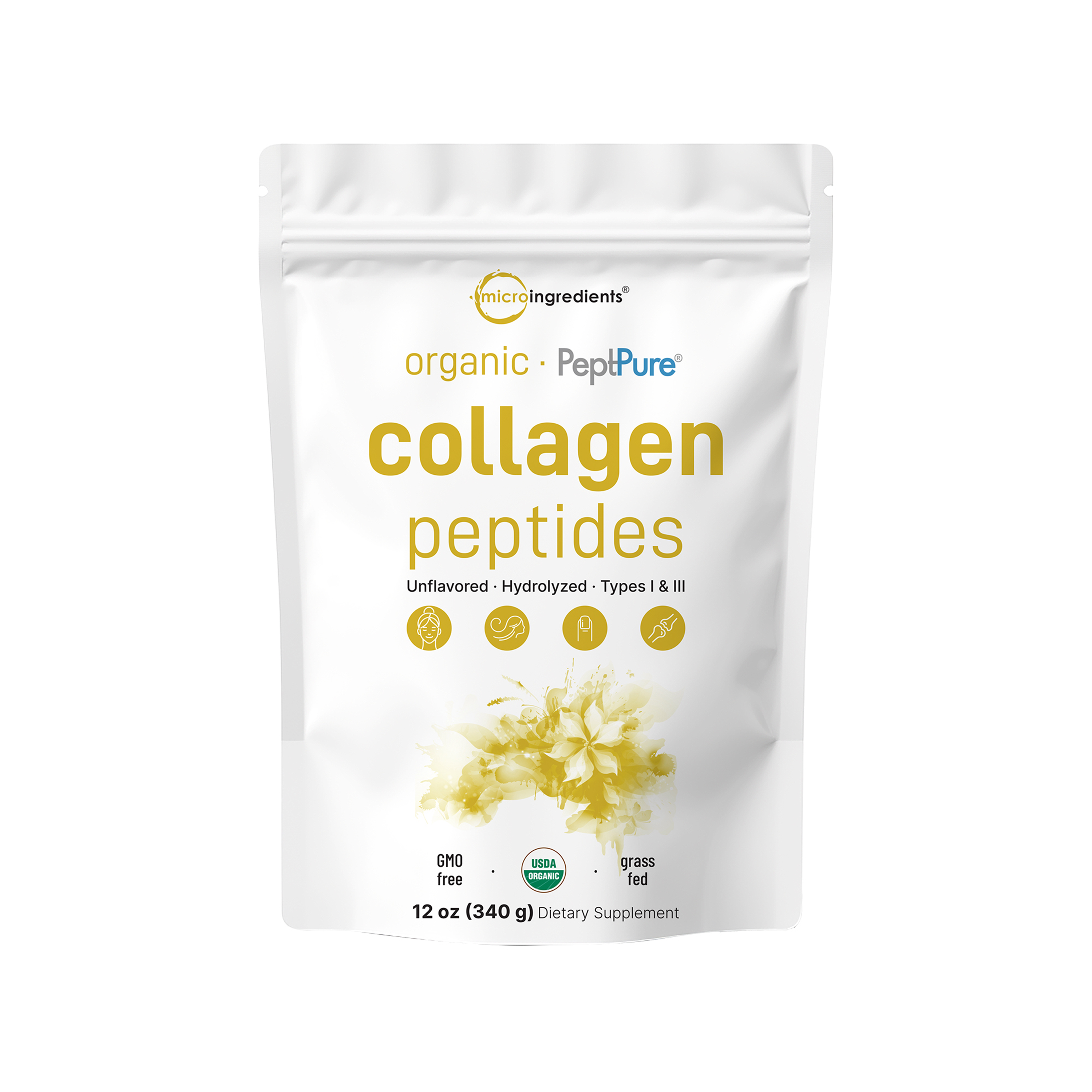 Micro Ingredients Organic Collagen Peptides Powder, 12oz