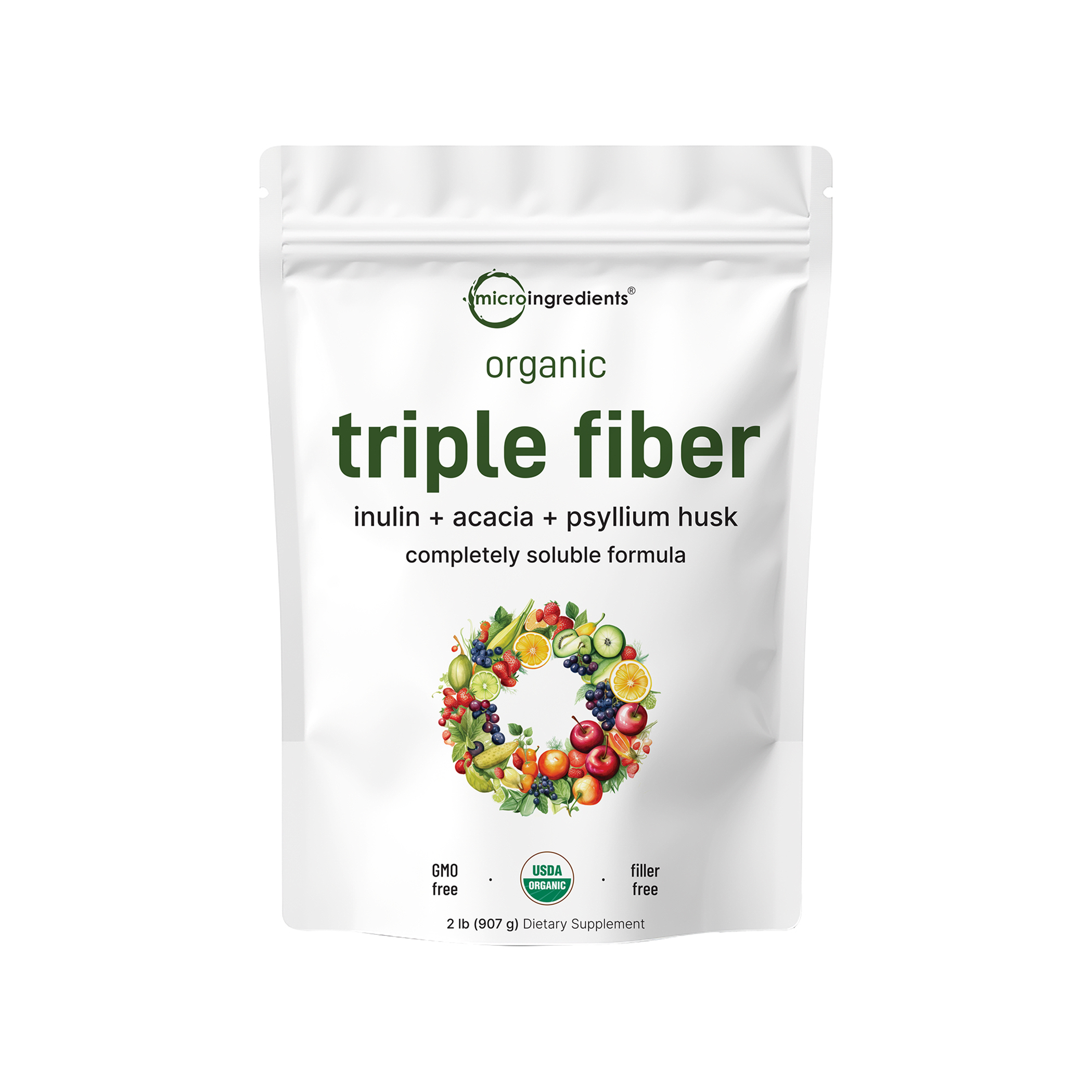 Micro Ingredients Organic Triple Fiber Powder, 2lb