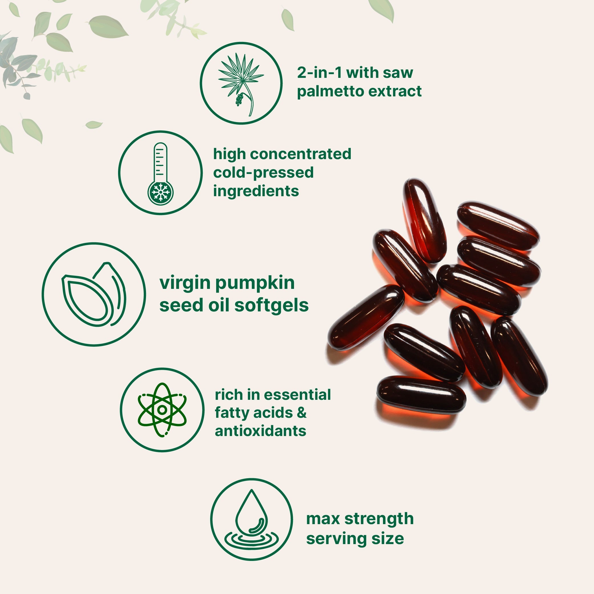 Micro Ingredients Pumpkin Seed Oil with Saw Palmetto Softgels