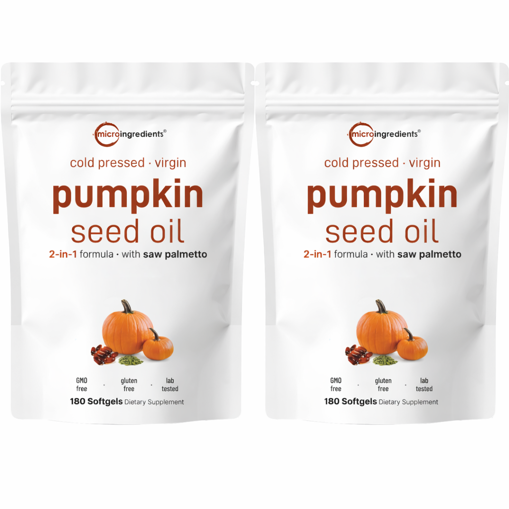 Micro Ingredients Pumpkin Seed Oil with Saw Palmetto, 360 Softgels (2 Pack)