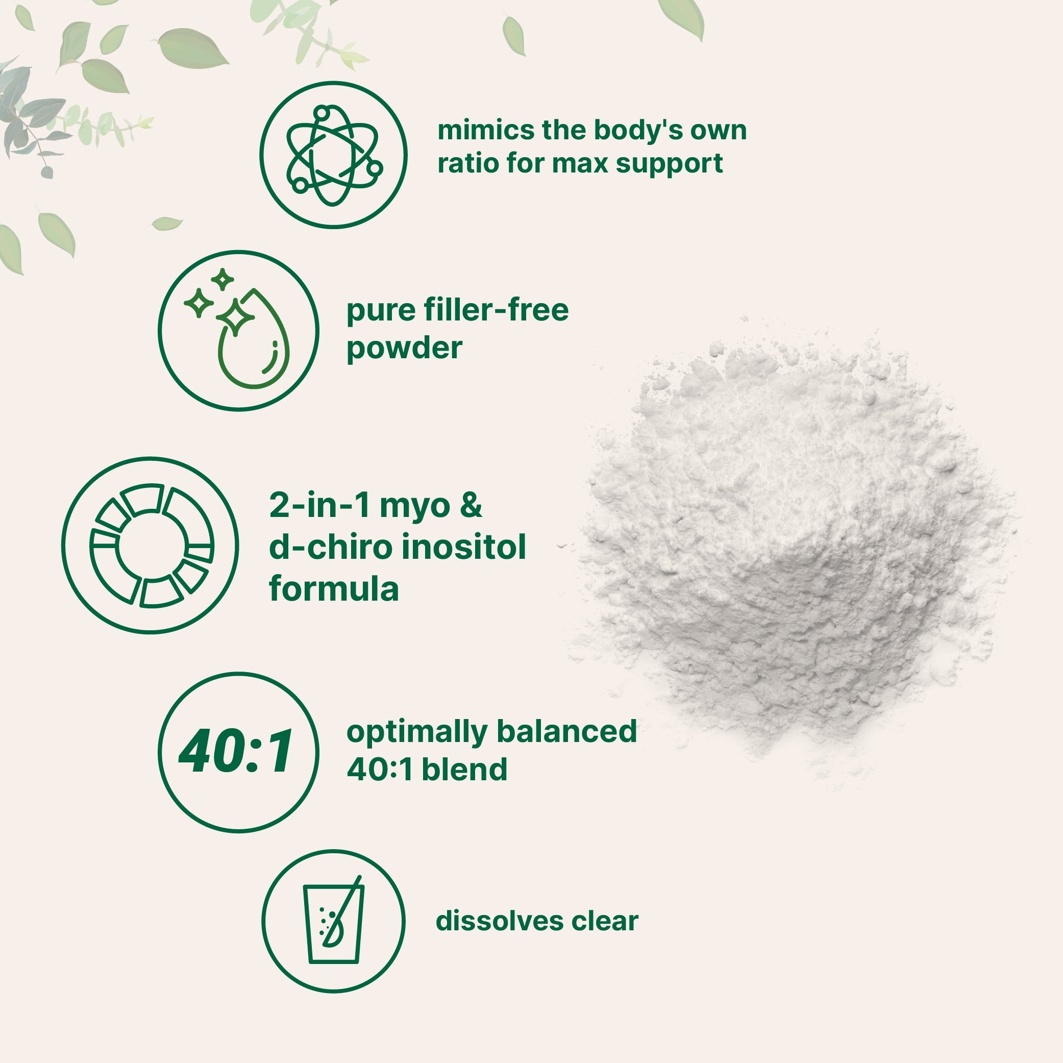 Micro Ingredients Myo & D-Chiro Inositol Powder, Hormonal Balance & Ovarian Support